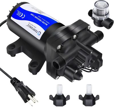 110V Diaphragm Water Pump 5.5 GPM 75 PSI High Pressure Booster Pump for RV Marine and Yard