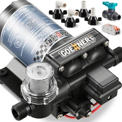 12V Diaphragm Water Pump 6.0GPM High Flow 70PSI for RV, Marine &amp; Camper