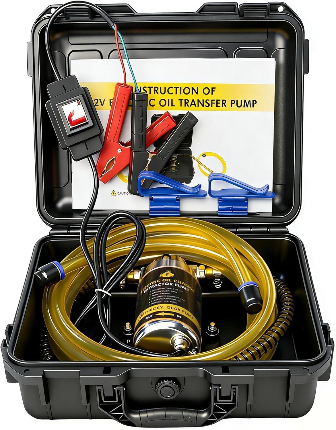12V-24V 100W Oil Extractor Pump High Flow Engine Oil Transfer Pump for Cars, Boats &amp; Lawn Mowers