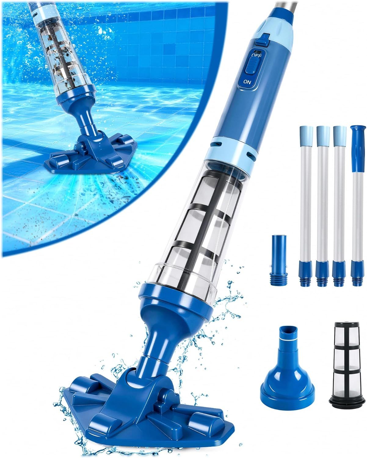 Rechargeable Pool &amp; Spa Vacuum Cleaner 15.8 GPM with 90 Minute Runtime