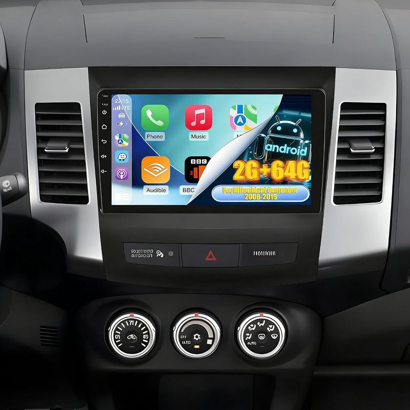 Mitsubishi Outlander 2008-2015 Screen 9 Inch Stereo with CarPlay, Android Auto, GPS &amp; Backup Camera