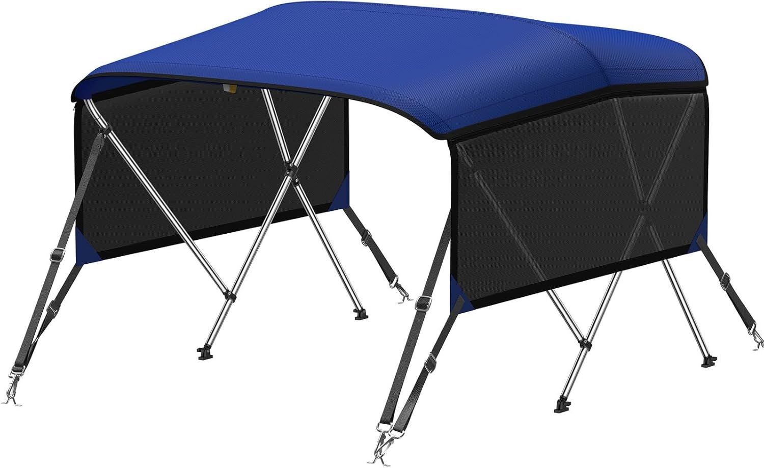 3 Bow Bimini Top Marine Canvas with Sidewalls 1 Inch Aluminum Frame