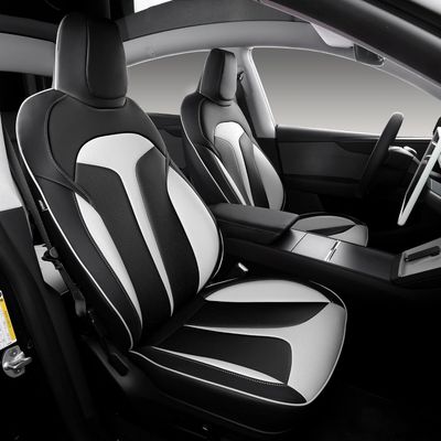 Tesla Model Y Juniper 2025-2026 Custom Fit Nappa Leather Seat Covers Black-White Color