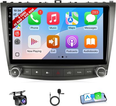 Lexus IS250 IS300 IS350 2006-2012 Screen 10.1 Inch Stereo With CarPlay &amp; Backup Camera