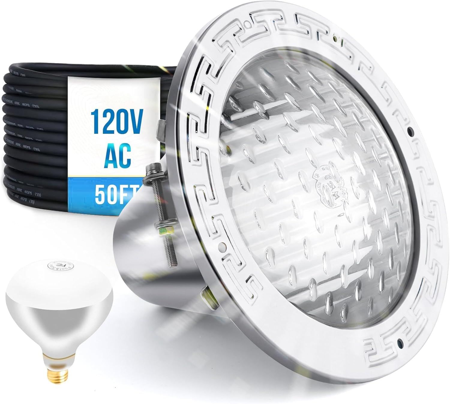 10 Inch Pool Light 120V Waterproof with 50FT Cord for Inground Pools