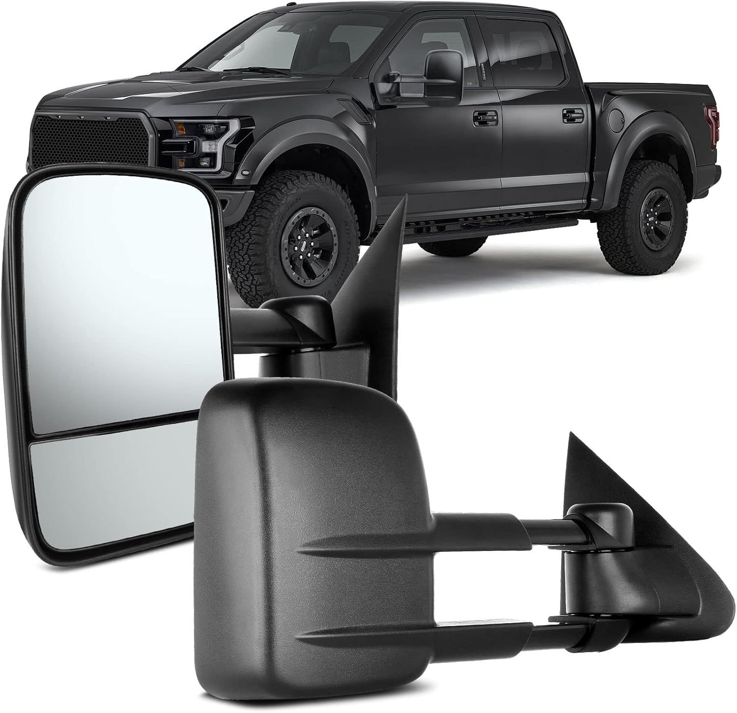 Ford F150 1997-2003 Power Towing Mirrors Black Housing Driver Passenger Side Pair
