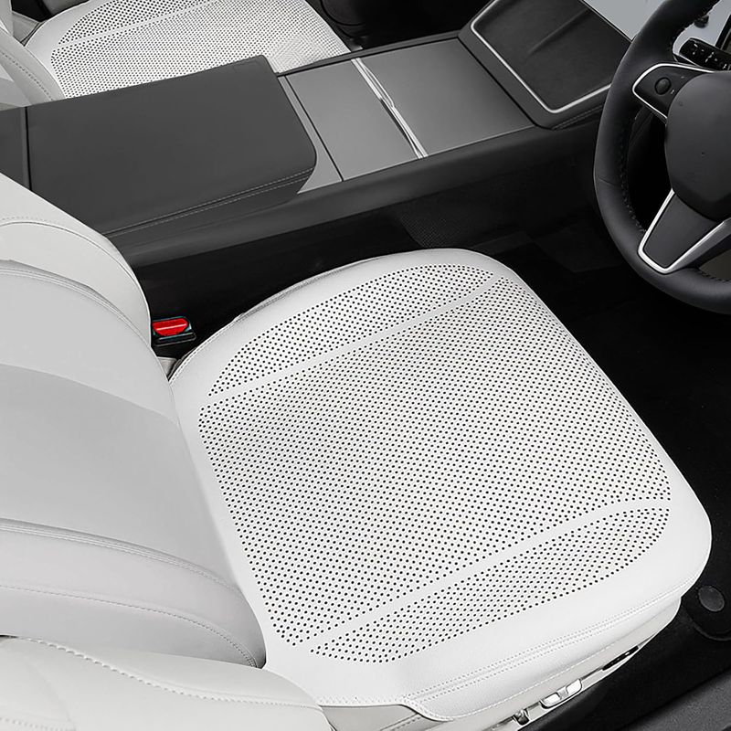 Tesla Model Y Juniper/3 Highland 2025-2026 Front Nappa Leather Seat Covers White Color 2PCS