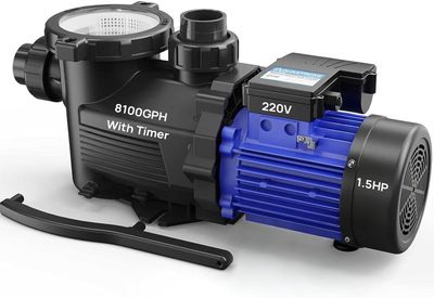 1.5HP Inground/Above Ground Pool Pump 220V High Flow 8100 GPH with Timer