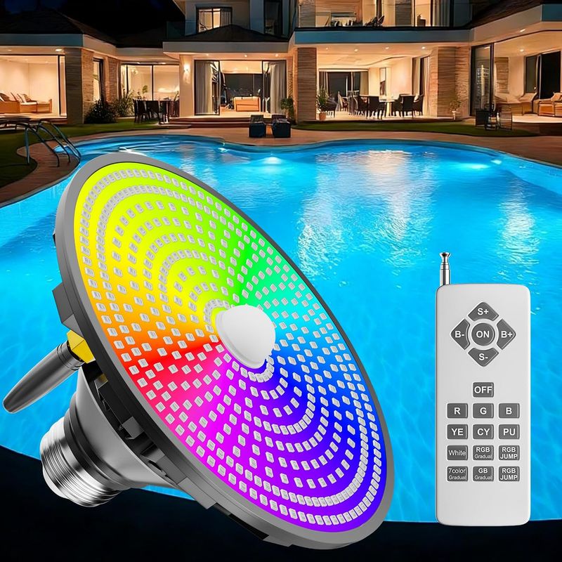 70W LED Pool Light Bulb Color Changing E26 Base with Remote Control