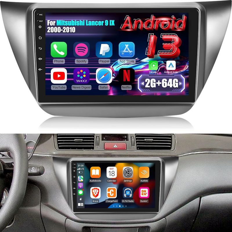 Mitsubishi Lancer IX 2000-2010 Screen 9 Inch Stereo with CarPlay, Android Auto &amp; Backup Camera