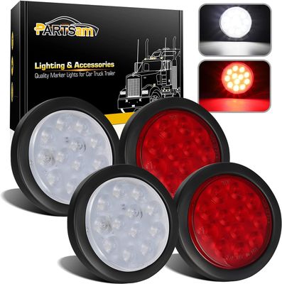4 Inch LED Trailer Tail Lights 4 Pack Stop Turn Backup Light Kit