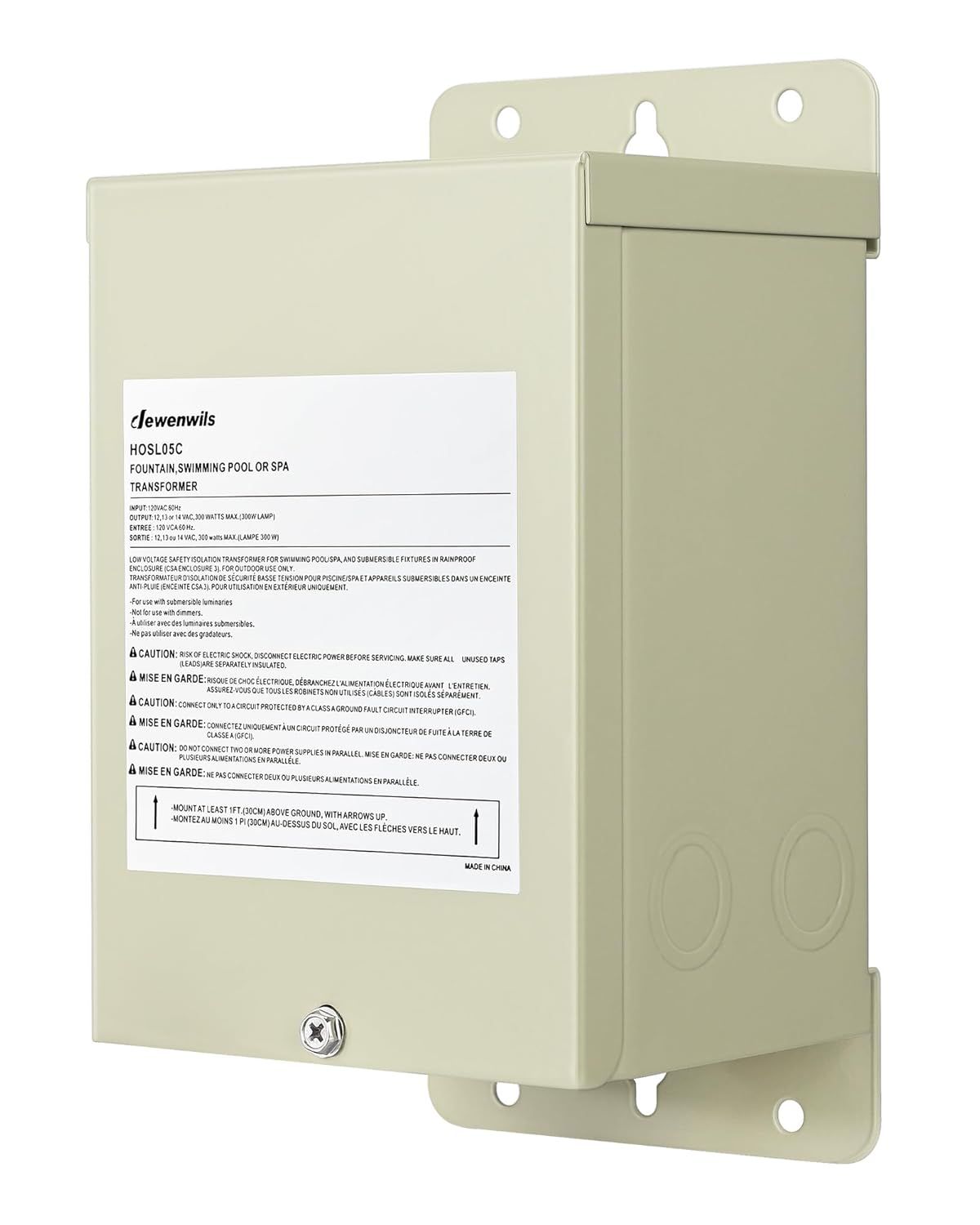 300W Low Voltage Pool Light Transformer for Pool, Spa &amp; Landscape Lights