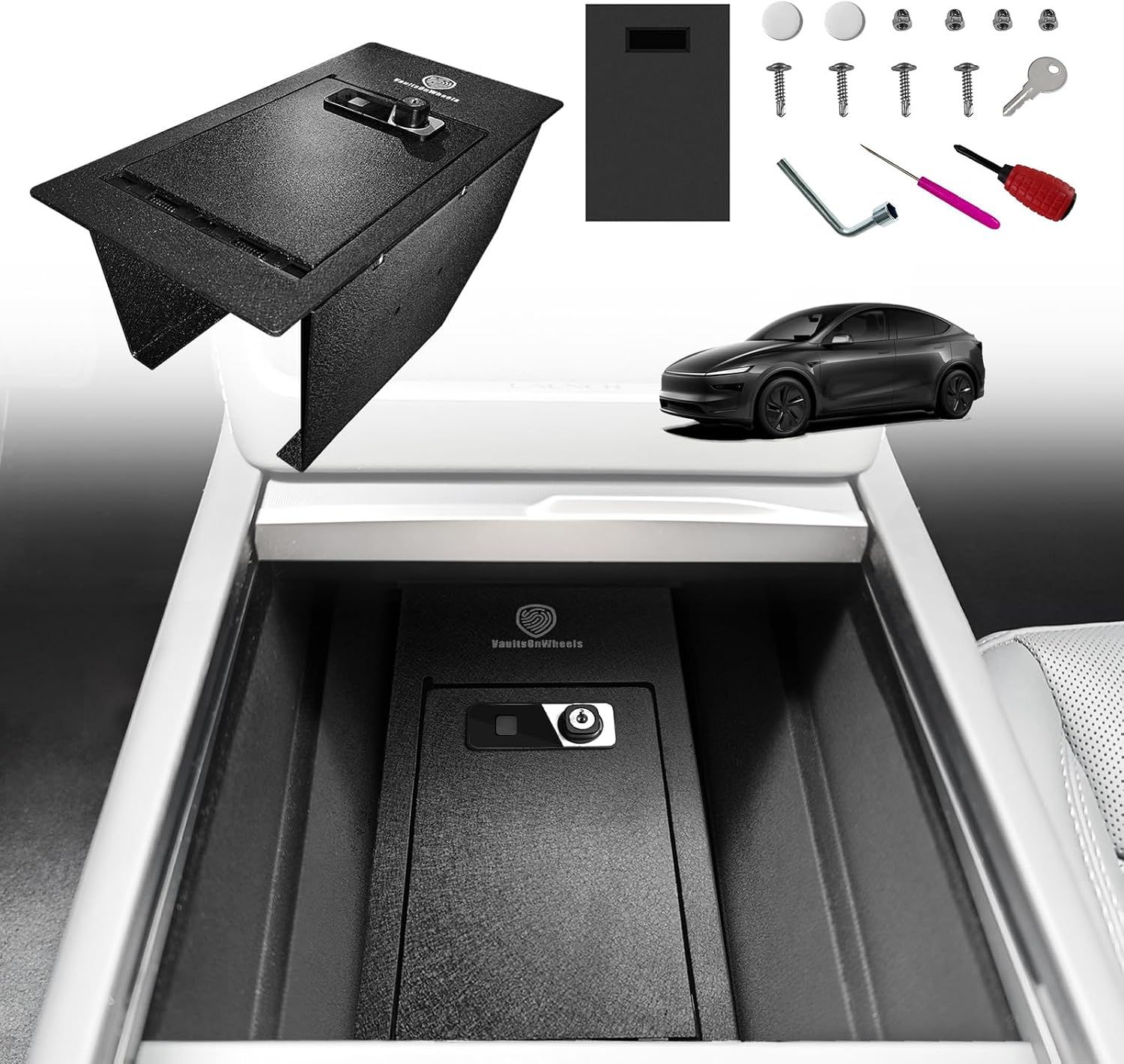 Tesla Model Y Juniper 2026+ High Security Center Console Safe Lock Box