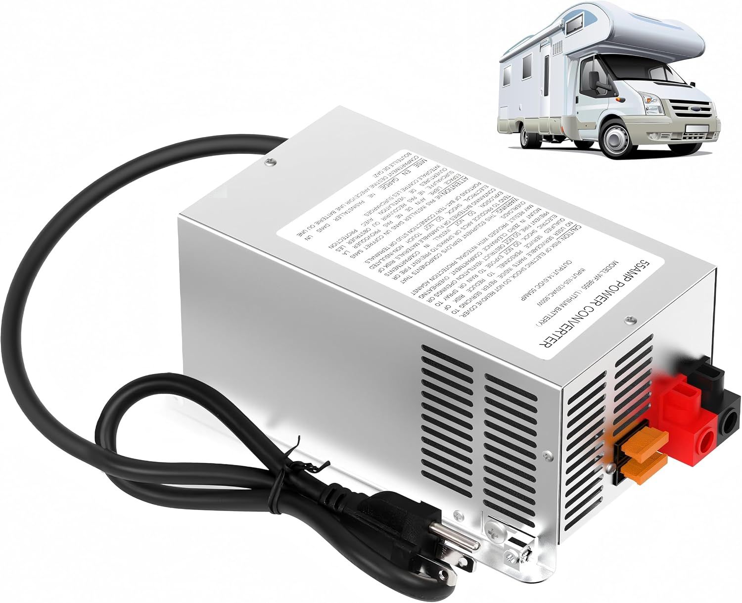 RV Converter Charger Deck Mount Power Supply WF-9855 For 55 Amp Replacement
