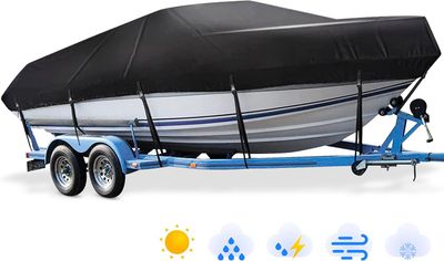 20-22FT Boat Cover Waterproof UV Resistant for Bass &amp; Fishing Boats