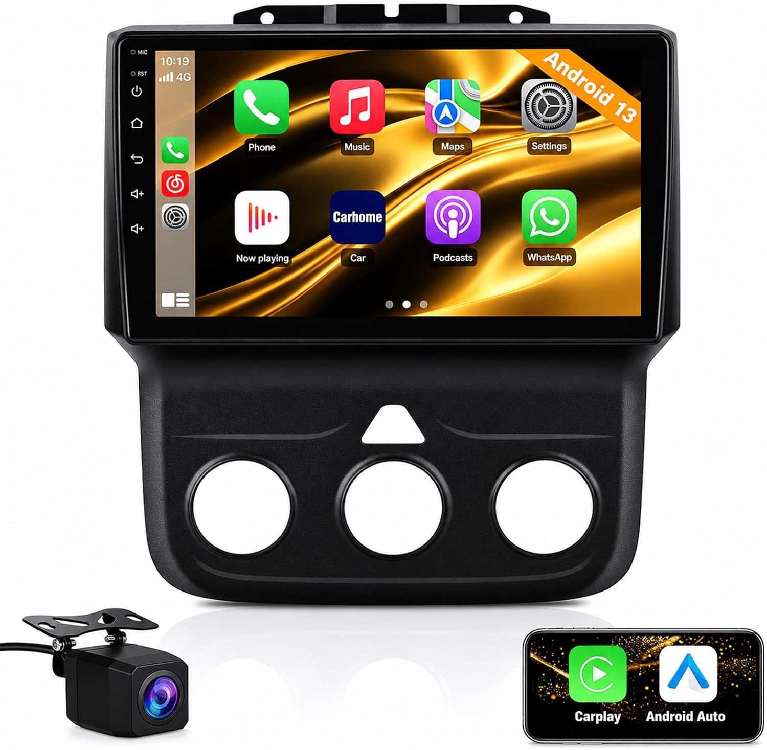 Dodge Ram 1500 2500 3500 2013-2019 Screen 9 Inch Stereo with CarPlay, GPS &amp; Backup Camera