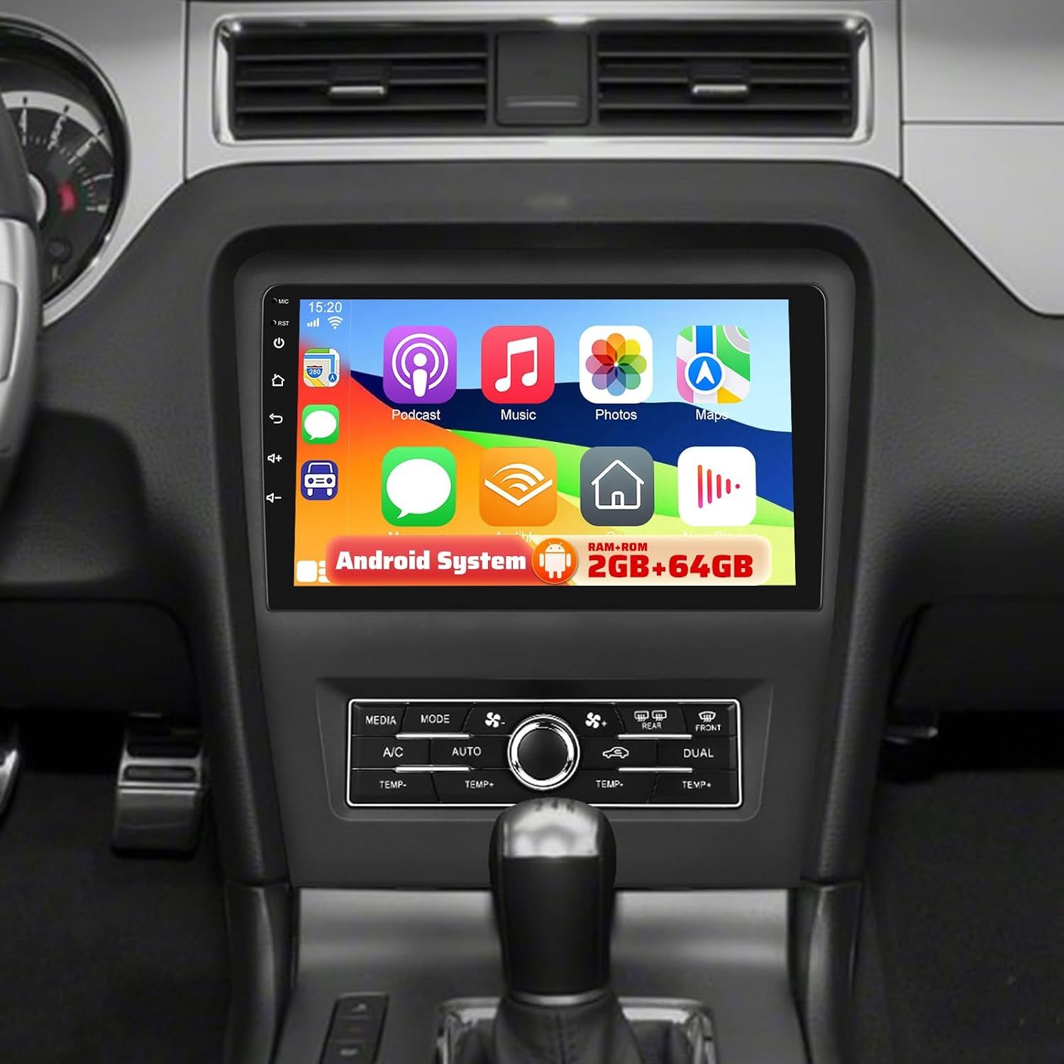 Ford Mustang 2010-2014 Screen 10 Inch Stereo with Android, CarPlay, GPS &amp; Backup Camera