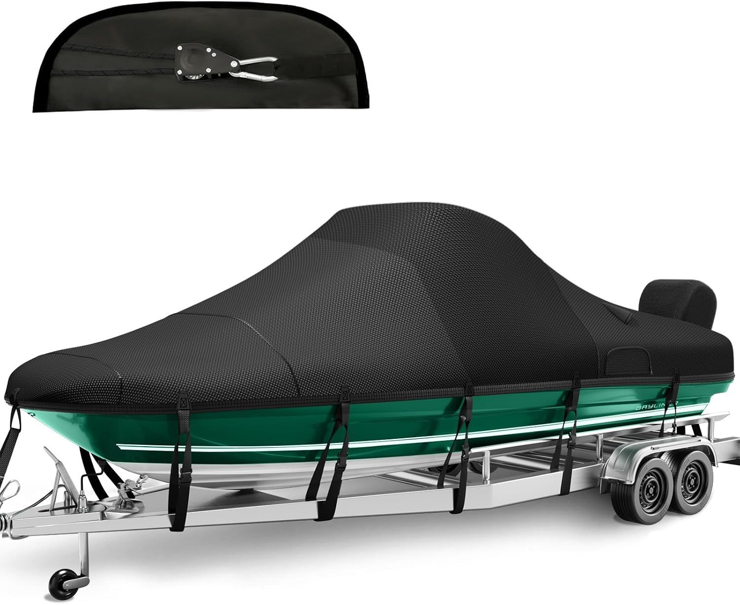 Boat Cover 20-22FT Waterproof with Motor Cover and Ratchet System