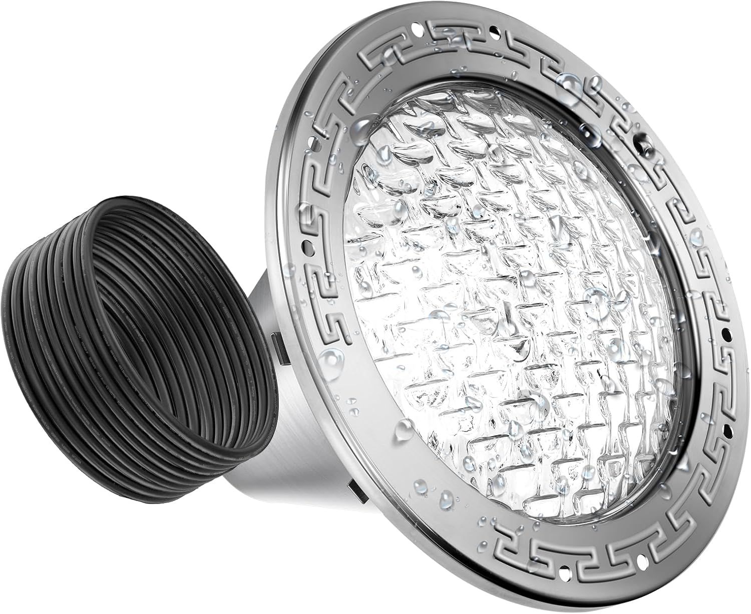 10 Inch Pool Light 35W Pure White LED with 50FT Cord for Inground Pools