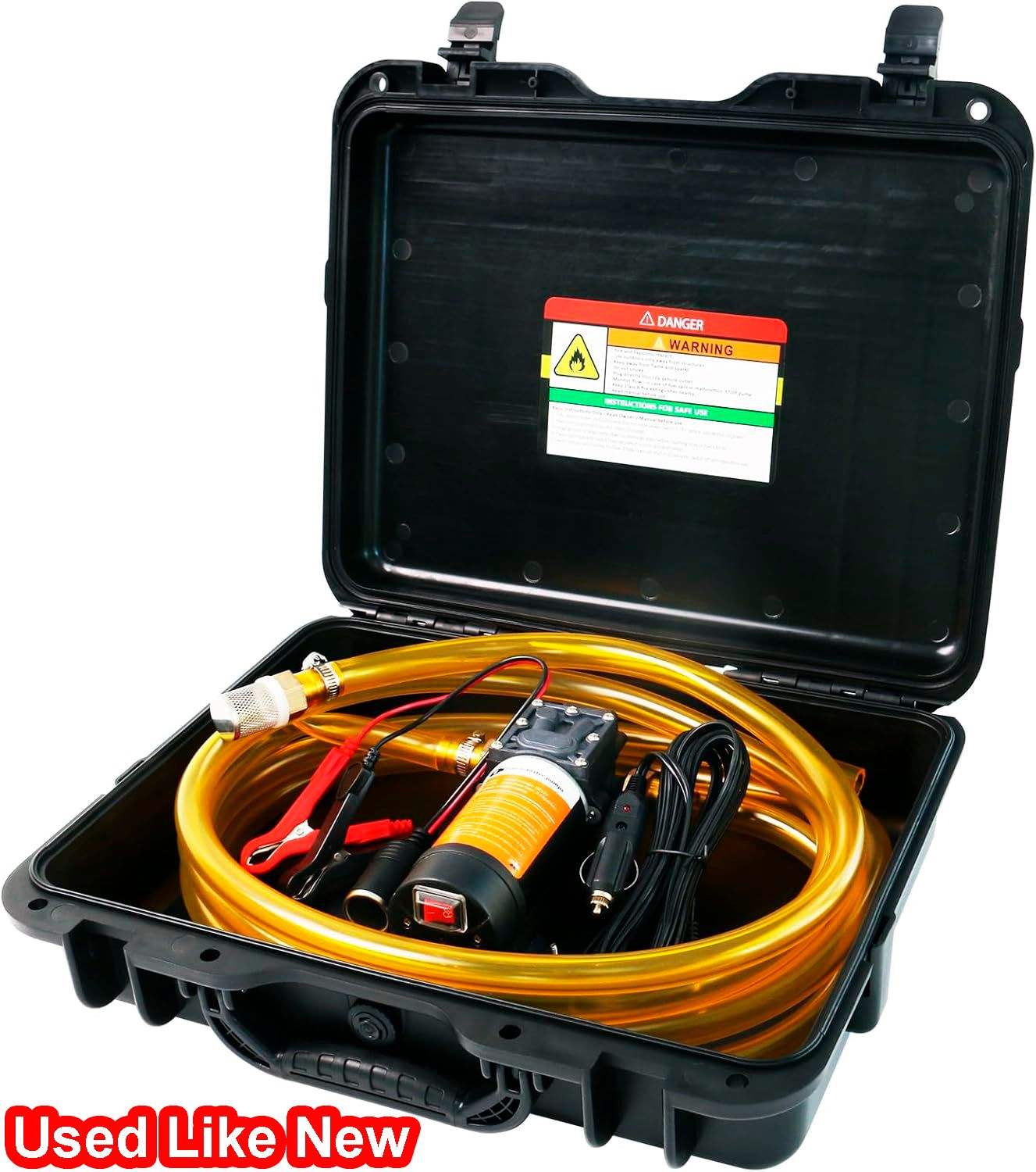 12V Fuel Transfer Pump 120GPH Gas &amp; Diesel Pump Cigarette Plug Carrying Case