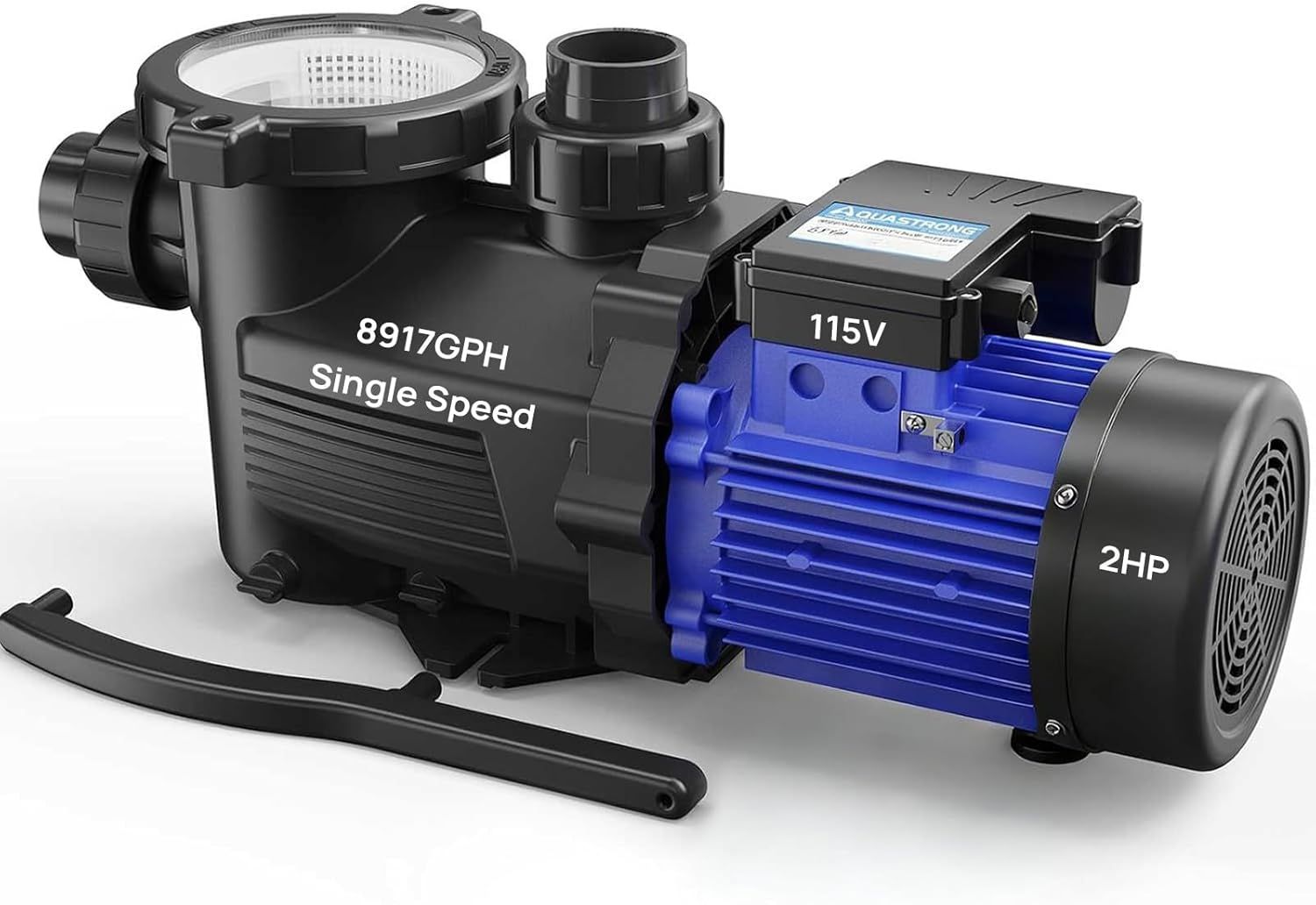 2HP Pool Pump 115V-8917 GPH High Flow with Built In Timer and Filter Basket