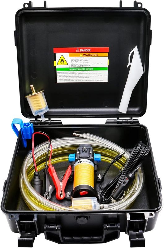 12V Fuel Transfer Pump Kit 85 Gallons Per Hour with Carrying Case
