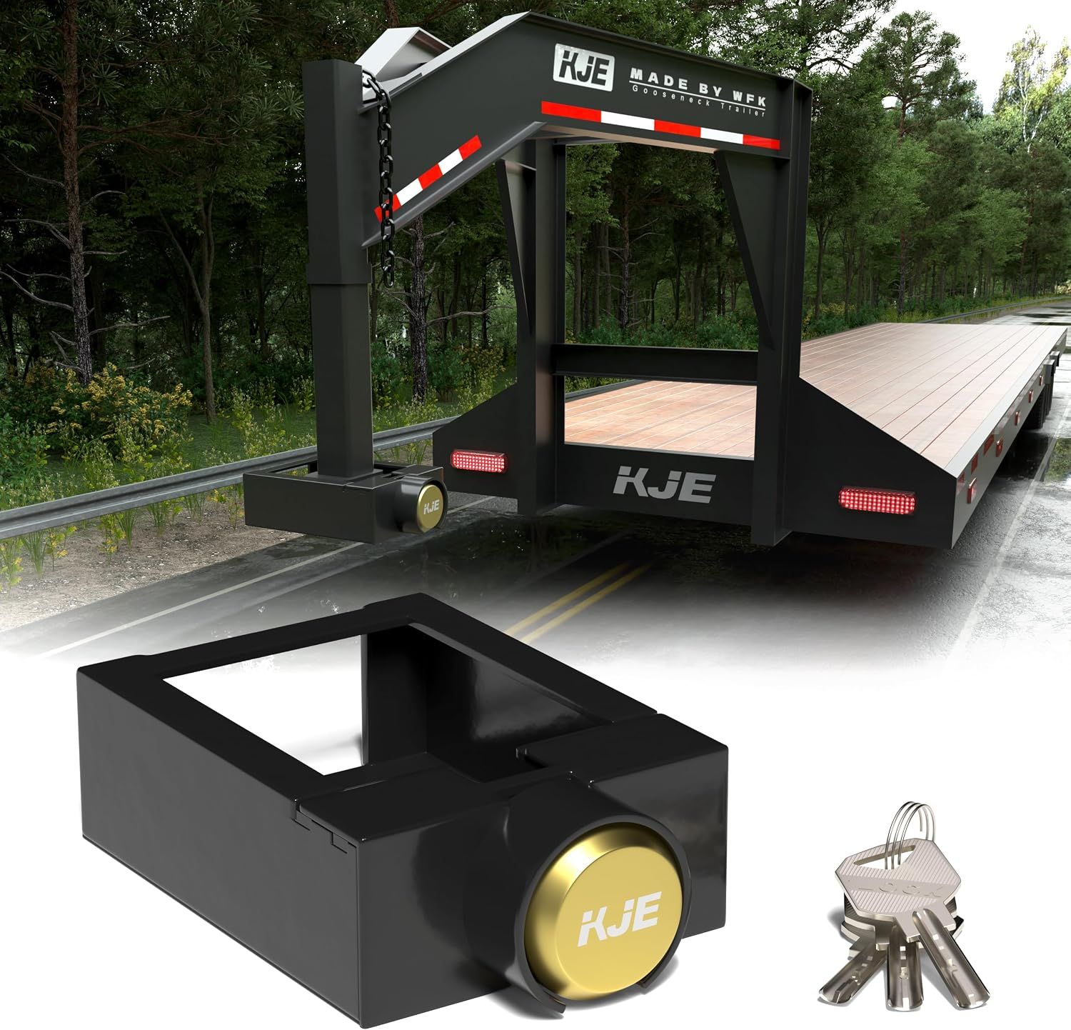 Gooseneck Trailer Coupler Lock Fits Most 7 Inch Bottom Plates