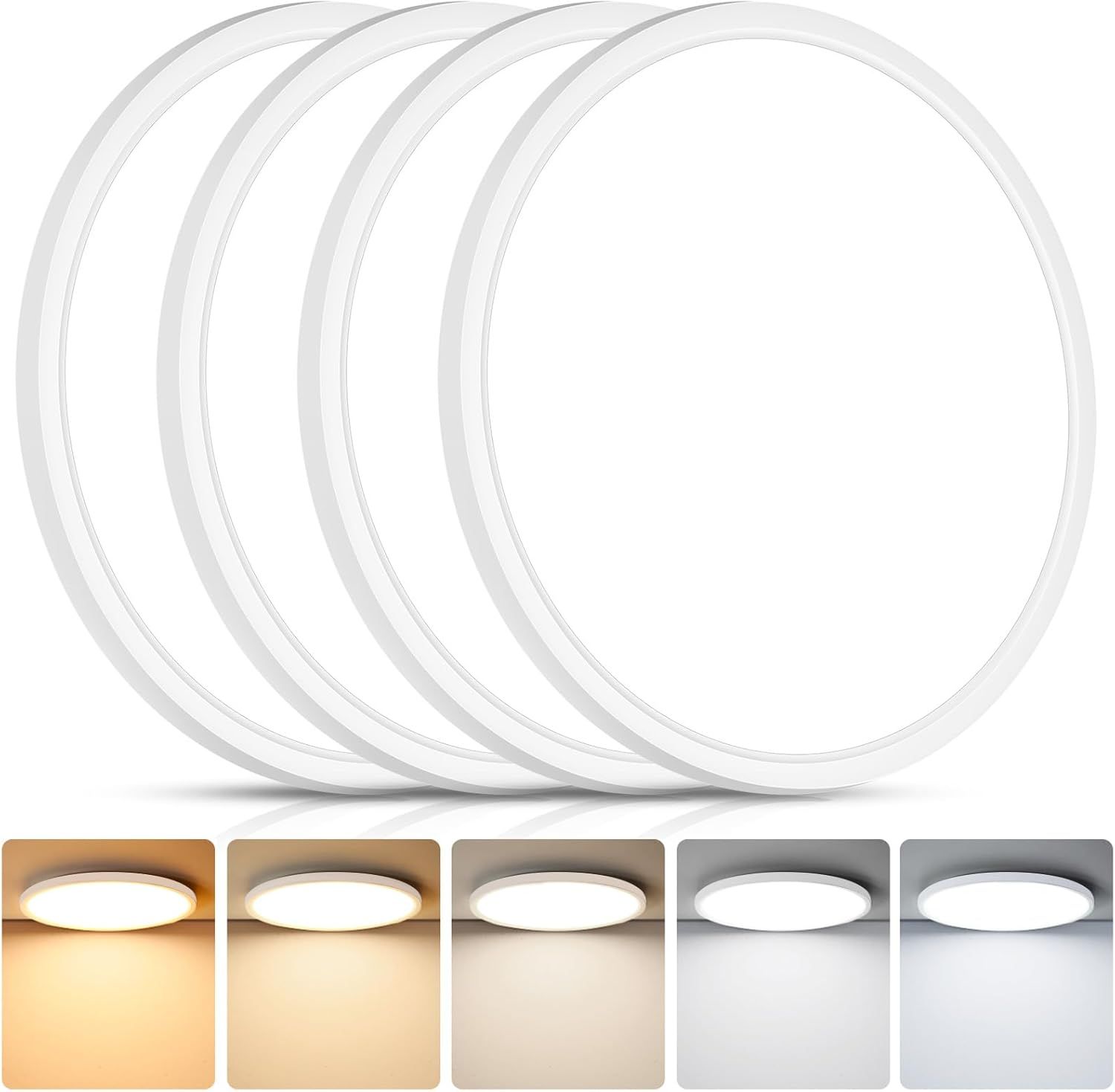 12 Inch LED Flush Mount Ceiling Light 4 Pack 5000K Daylight White