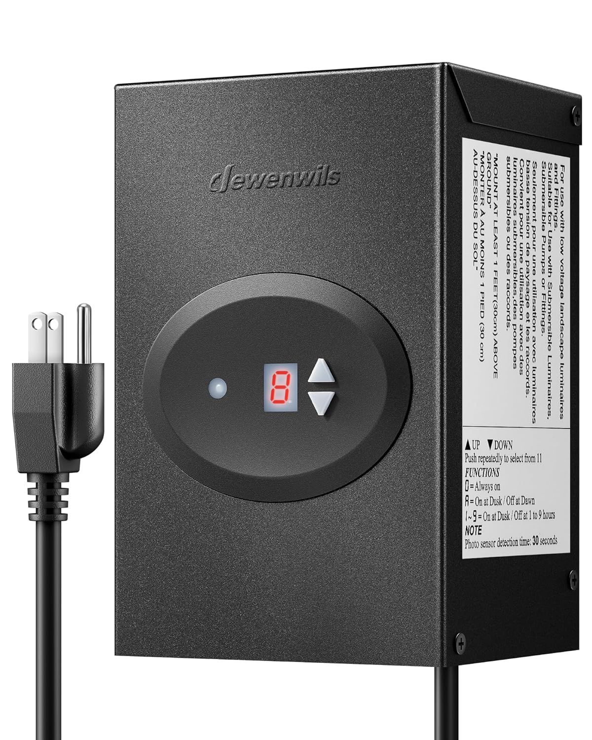 200W Low Voltage Landscape Transformer with Timer and Photocell