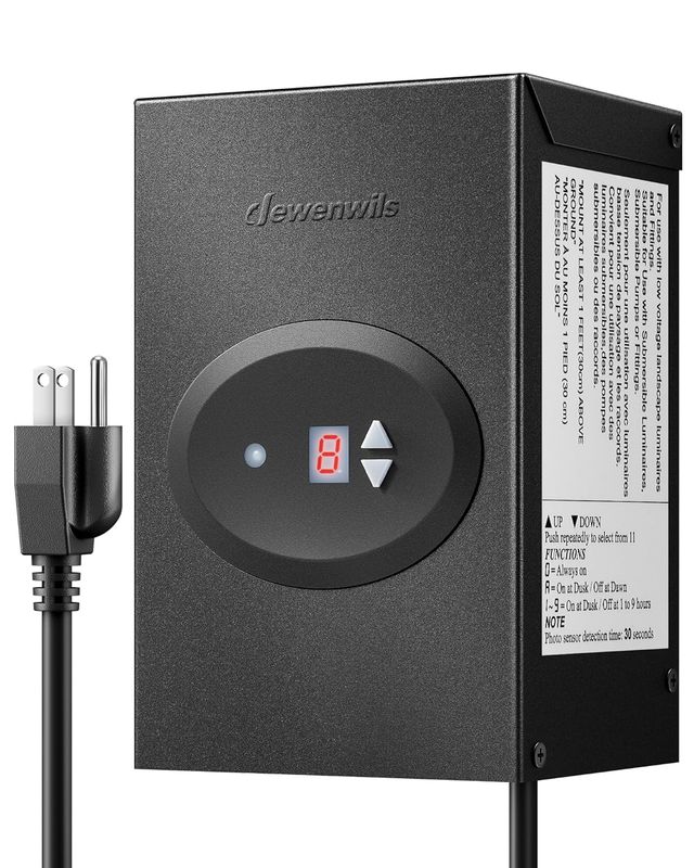 200W Low Voltage Landscape Transformer with Timer and Photocell Sensor 200W Low Voltage Landscape Transformer with Timer and Photocell Sensor