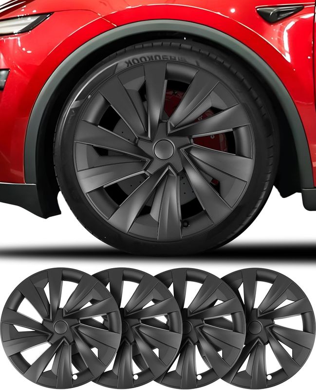 Tesla Model Y Juniper 19 Inch Wheel Covers Matte Black