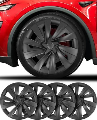 Tesla Model Y Juniper 19 Inch Wheel Covers Matte Black