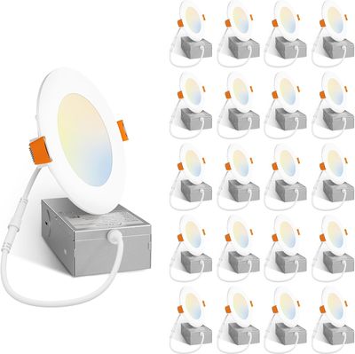 20 Pack 4 Inch LED Recessed Lights 5 Color Temperature Selectable