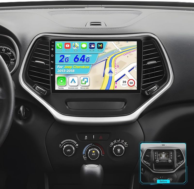 Jeep Cherokee 2013-2018 10.1" Stereo with CarPlay &amp; Backup Camera