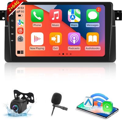 BMW E46 M3 1999-2006 9" Stereo with wireless CarPlay &amp; Backup Camera