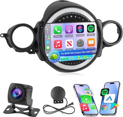 Mini Cooper R56 2007-2014 9 Inch Stereo with Android, CarPlay, GPS &amp; Backup Camera