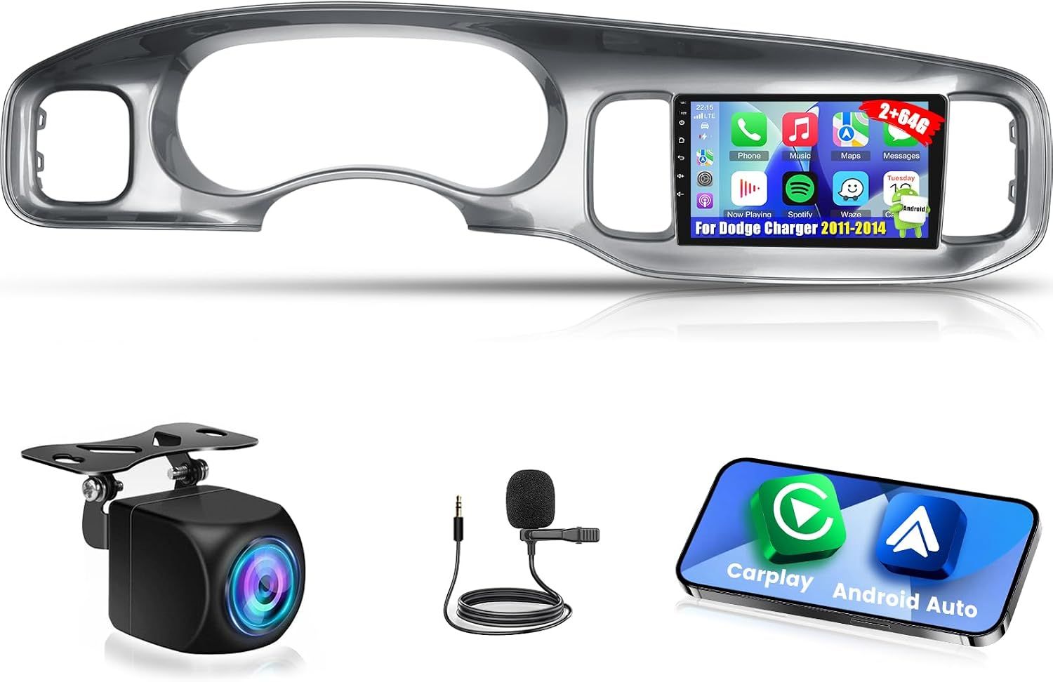 Dodge Charger 2011-2014 9 Inch Stereo with Android, CarPlay, GPS &amp; Backup Camera