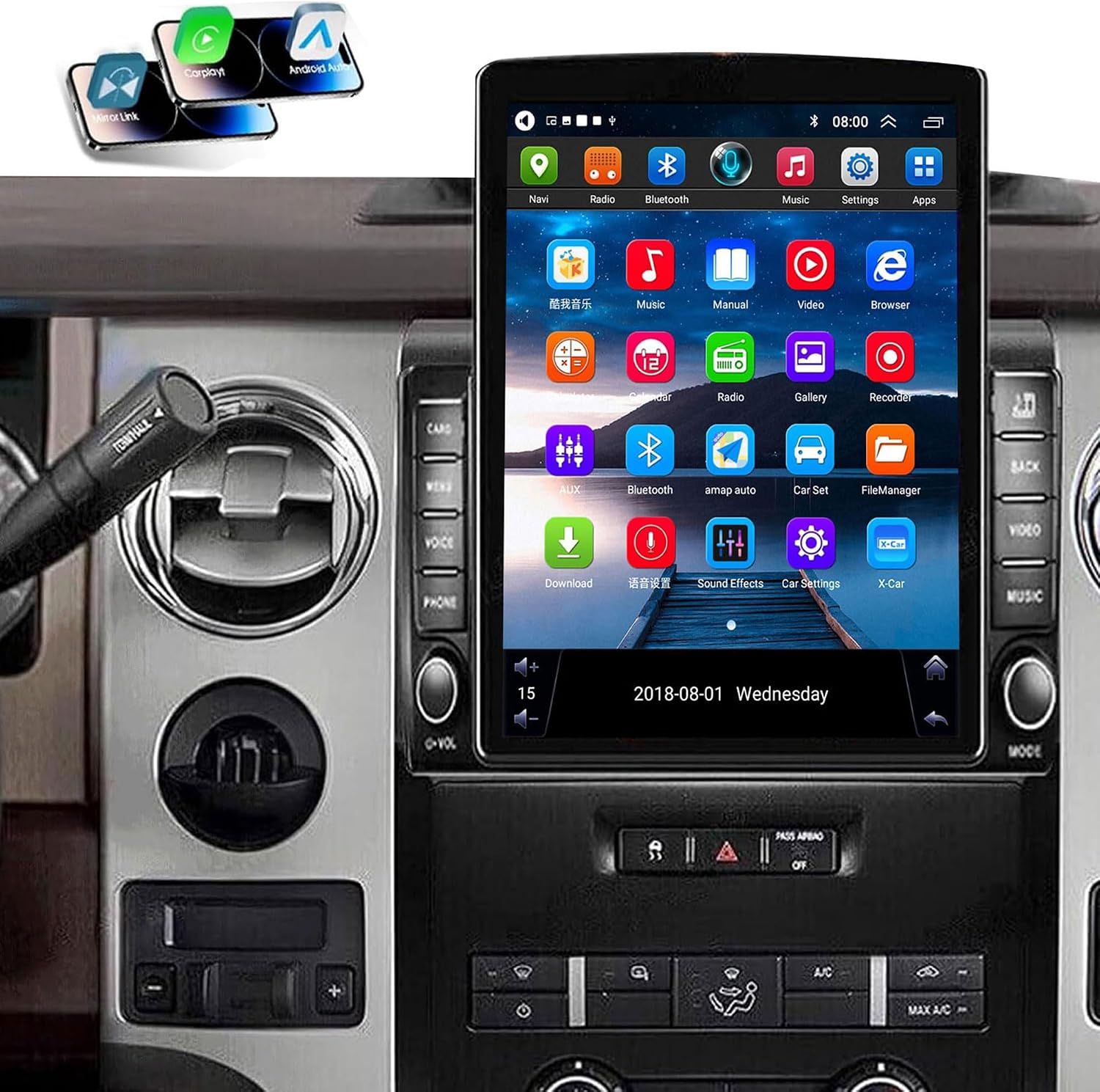 Ford F-150 2009-2014 9.7 Inch Stereo with Android, CarPlay, GPS &amp; Backup Camera