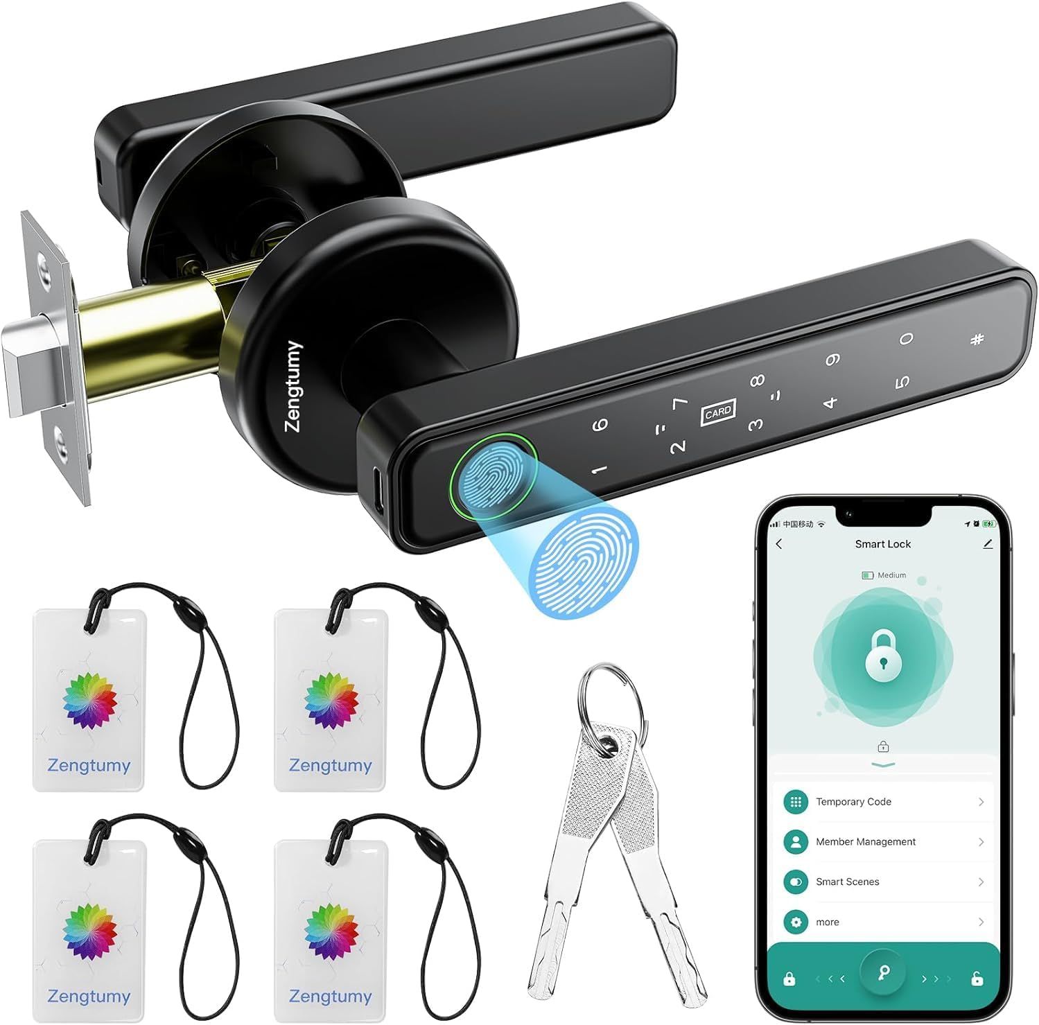 Fingerprint Smart Door Lock with Password Key &amp; IC Card