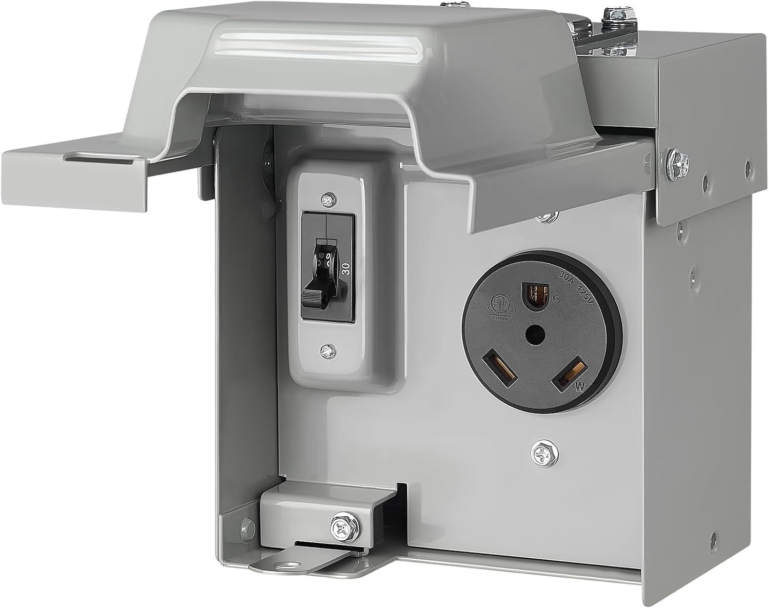 30 Amp RV Outlet Box with Breaker Weatherproof