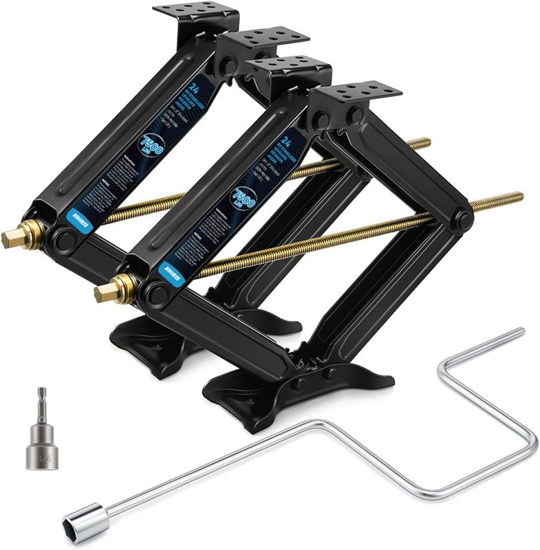 RV Scissor Jacks 24 Inch Set of 2 7500lbs for Travel Trailer RV Scissor Jacks 24 Inch Set of 2 7500lbs for Travel Trailer