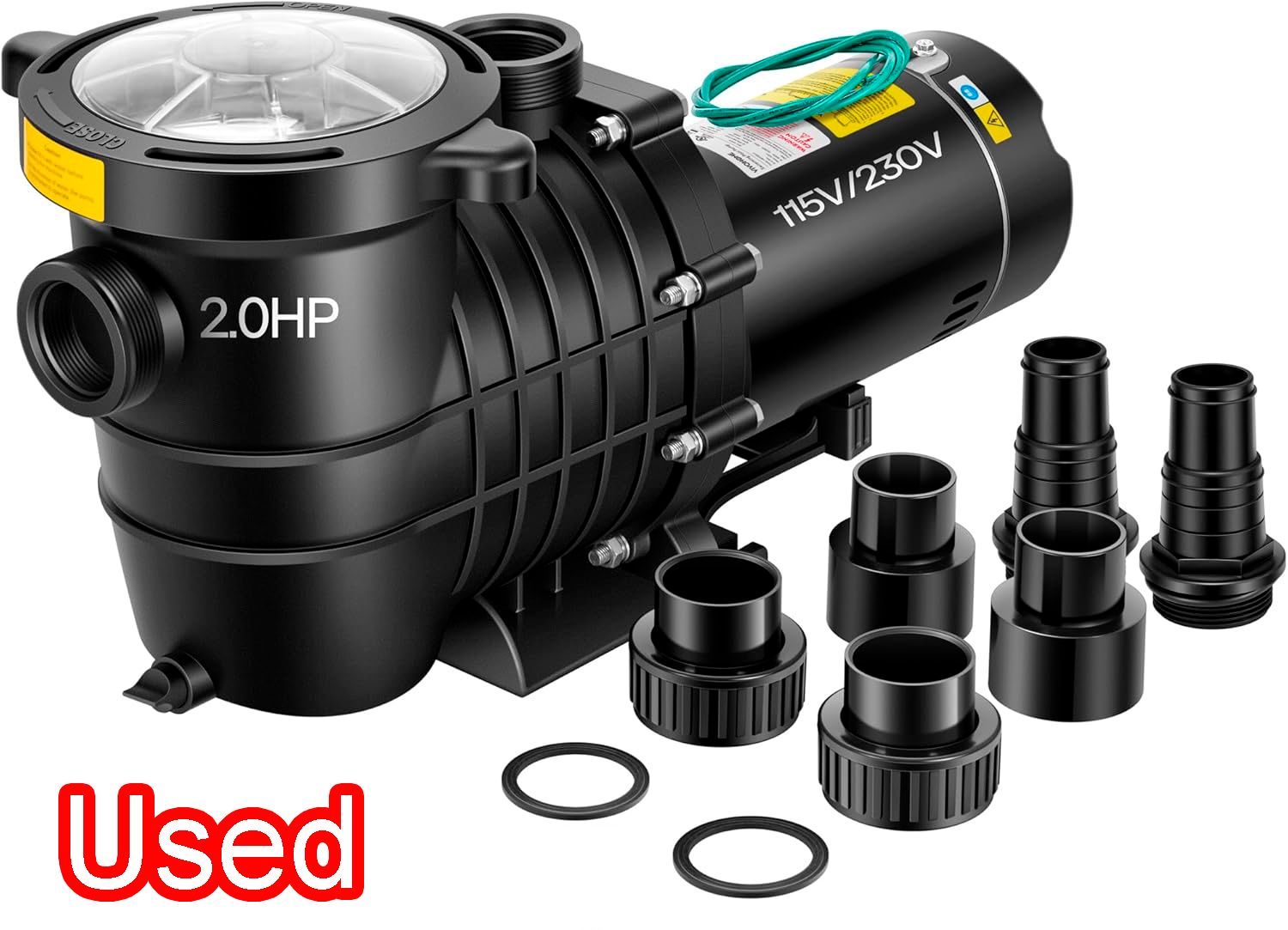 2HP Pool Pump 6800GPH Above/In Ground Dual Voltage 115V/230V High Flow
