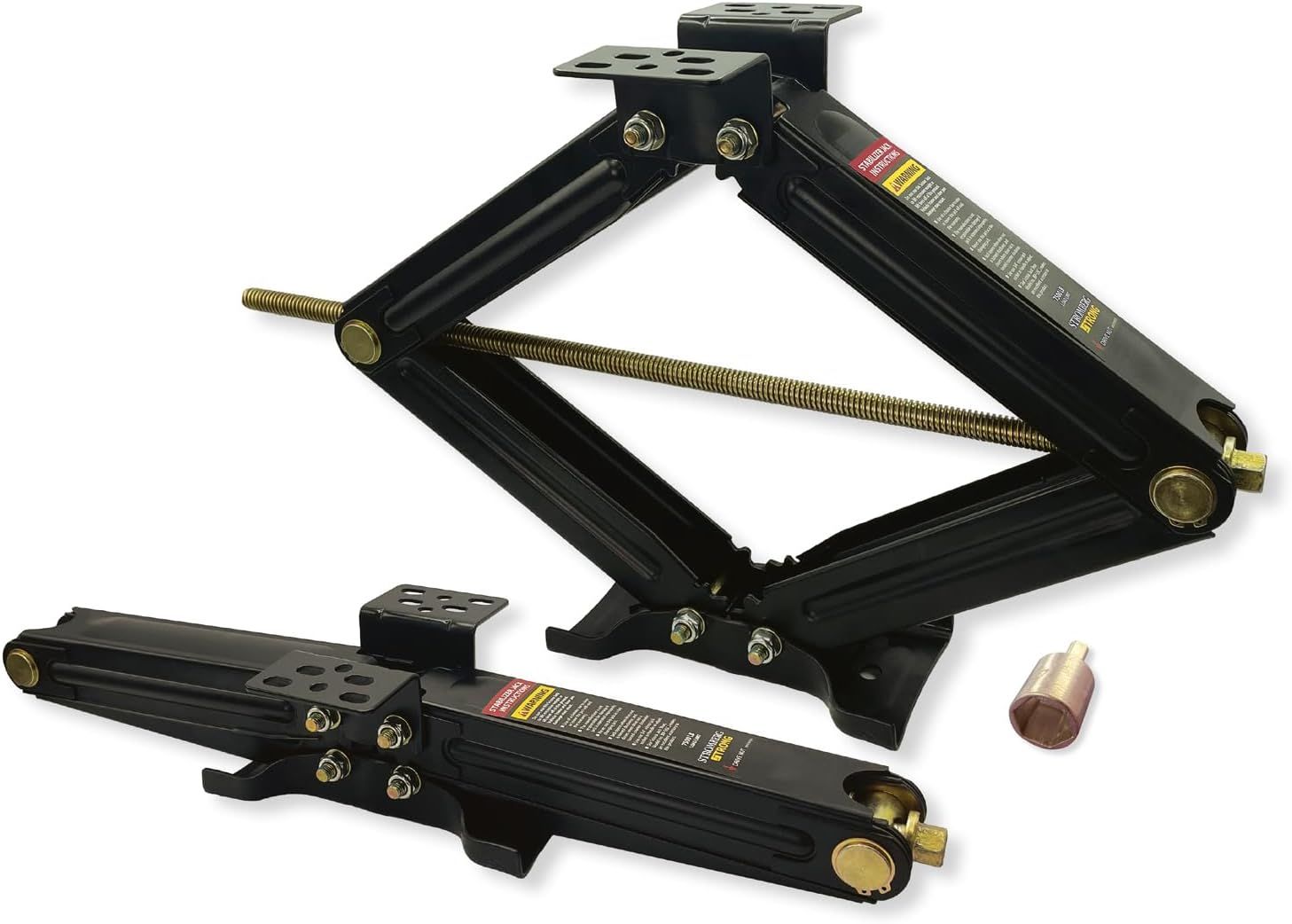 30 Inch RV Scissor Jacks 7,500lbs Set of 2 with Socket