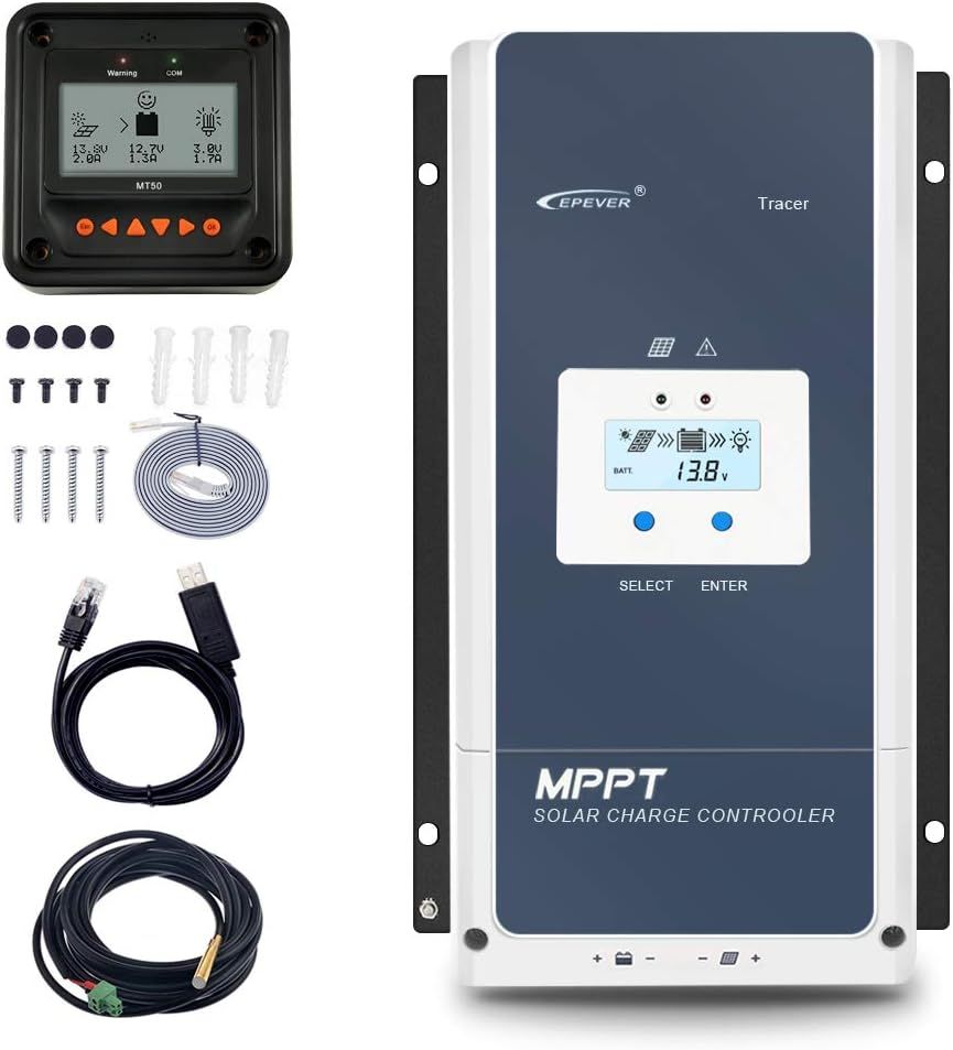 100A MPPT Solar Charge Controller 12V-48V 150V Input with MT50