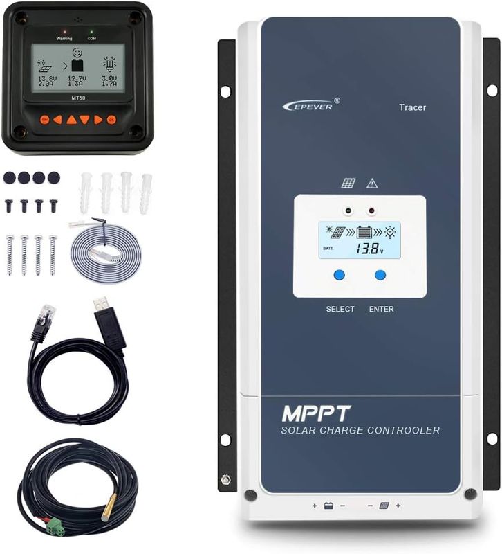 100A MPPT Solar Charge Controller 12V-48V 150V Input with MT50
