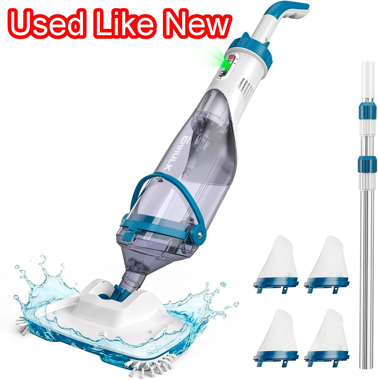 Swimming Pool Vacuum with Upgraded 13.4" Wide Cleaning Head