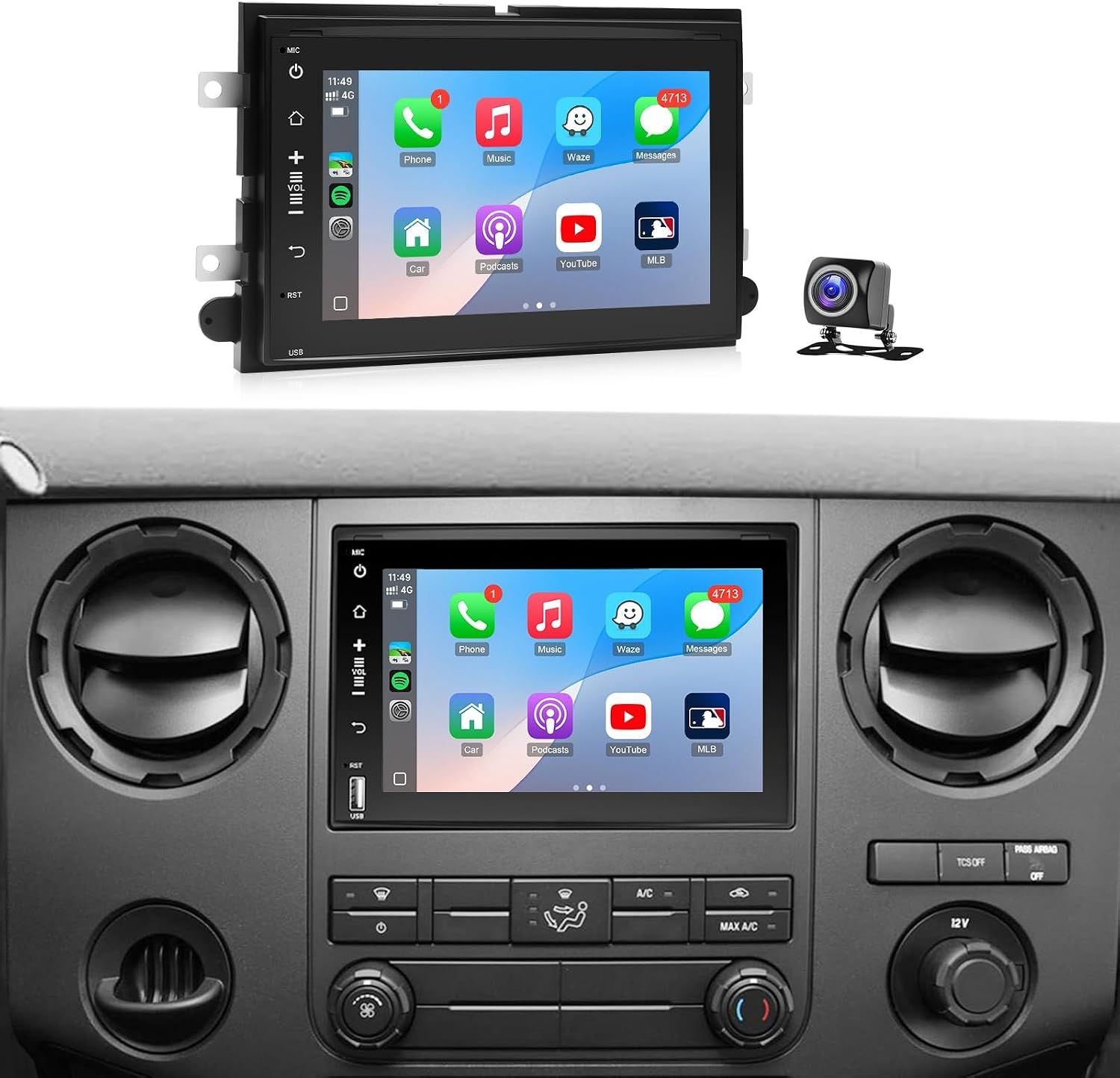 Ford F150 04-08 &amp; F250/F350 05-16 Stereo with Android, CarPlay &amp; Backup Camera