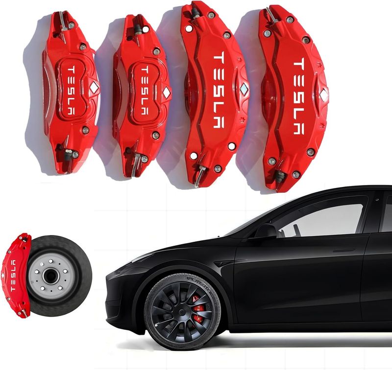 Tesla Model Y 2020-2024 19/20" Red Brake Caliper Covers Front Rear
