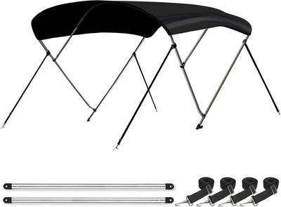 6FT Black Bimini Top 3 Bow 46"H x 54-60"W