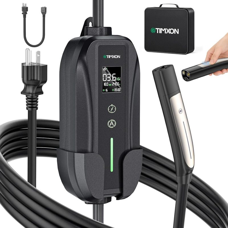 EV Charger Station 12/16A NACS Level 2/1 25FT For Tesla Charger